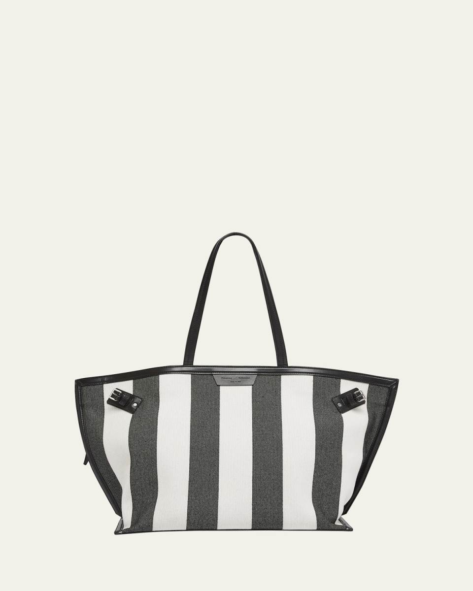 Days Striped Canvas Tote Bag